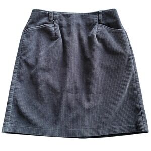 Eddie Bauer Skirt Size 14 Black Waist 30" Corduroy Pockets Short y2k Preppy